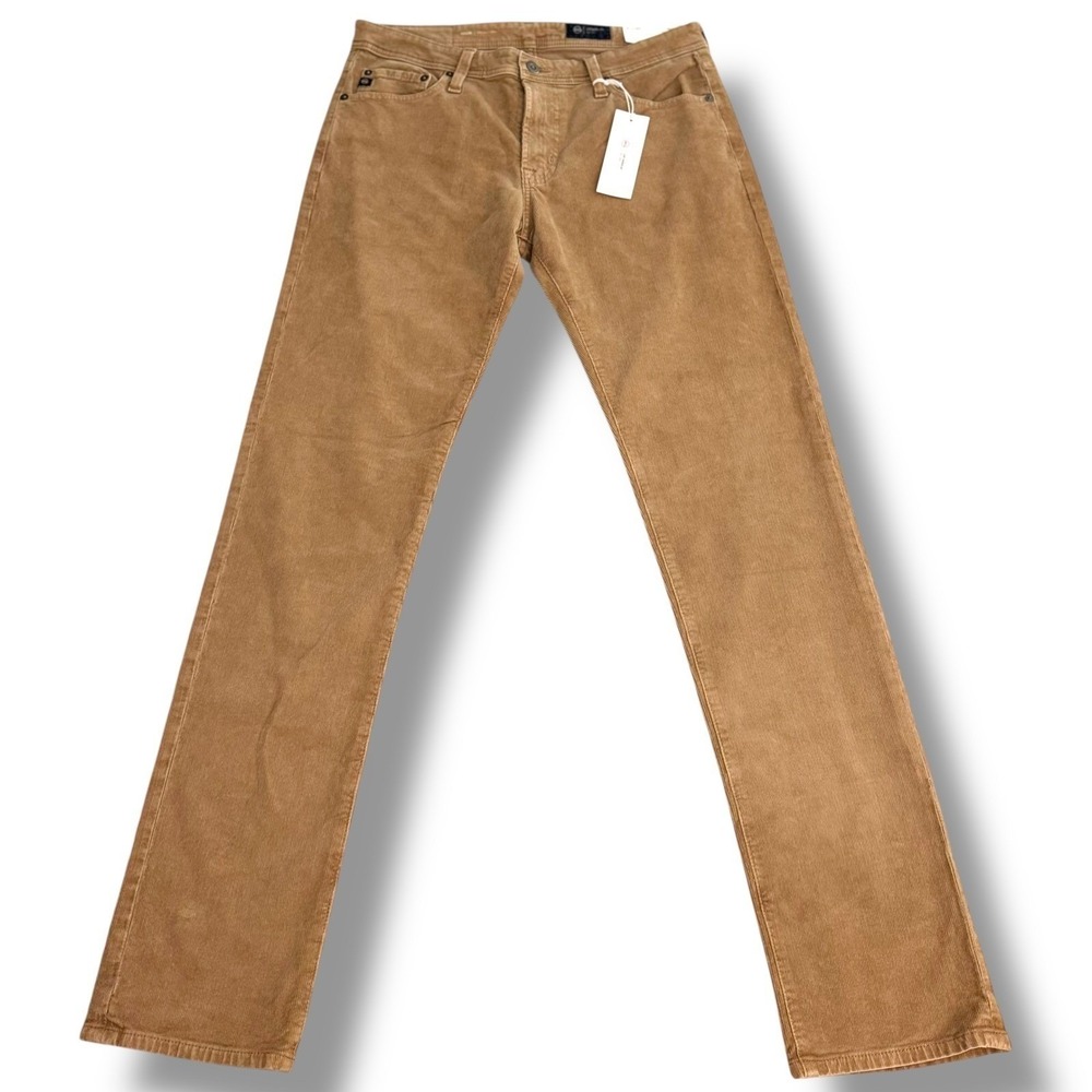 AG‎ Adriano Goldschmied Tellis Modern Slim Corduroy Pants Tan 31x34 1783RGC NEW